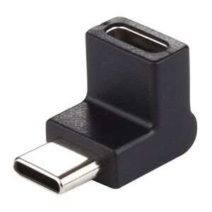Shoppo Marte Type-C / USB-C Male to Type-C / USB-C Female 90 Degree Elbow Head Aluminium Alloy Adapter (Black)