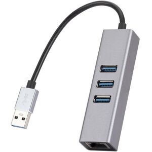 Shoppo Marte SL-030 USB to Gigabit Ethernet RJ45 & 3 x USB 3.0 Adapter Converter HUB(Grey)