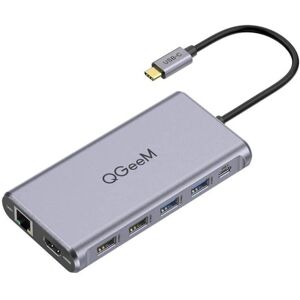 QGeeM 12 In 1 Triple Display 4K Type-C Extension HUB Adapter Support HDMI(QG-UH12-H)