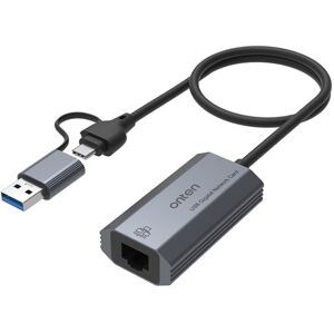 Onten UE101 2 in 1 USB3.0 Gigabit Network Card USB-C/Type-C to Network Port USB Hub