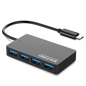 Shoppo Marte KYTC47 4 Ports USB Adapter Cable High Speed USB Docking Station Multi-Interface HUB Converter, Colour: Black Type-C
