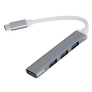 Shoppo Marte C809 USB 3.0 x 1 + USB 2.0 x 3 to USB-C / Type-C Multi-function Splitter HUB Adapter (Grey)