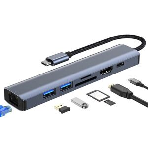 Shoppo Marte BYL-2303 7 in 1 USB-C / Type-C to USB Multifunctional Docking Station HUB Adapter