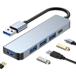 Shoppo Marte BYL-2301U 5 in 1 USB to USB3.0+USB2.0x3+USB-C / Type-C HUB Adapter, Cable Length: 10cm