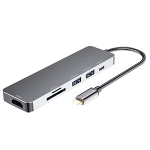 Shoppo Marte 6 in 1 Type C to HDMI + USB 3.0 + Type C + SD/TF Docking Station Multi-function HUB