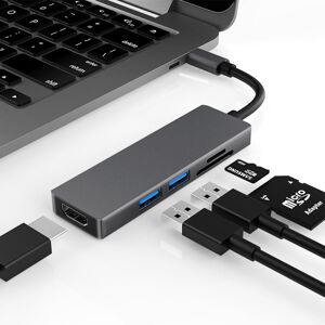 Shoppo Marte 5 in 1 Type-c to HDMI + 2 x USB 3.0 + SD / TF Card Slot HUB Adapter