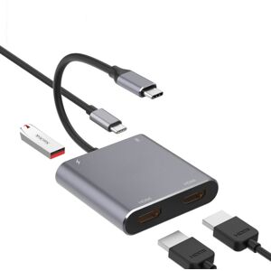 Shoppo Marte 4 in 1 Type-C to Dual HDMI + USB + Type-C HUB Adapter