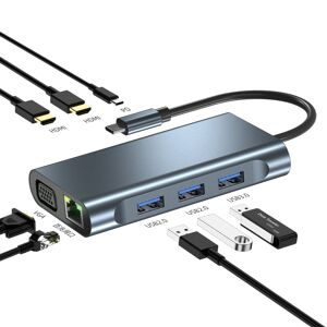 Shoppo Marte 2311 8 in 1 USB-C / Type-C to USB Multifunctional Docking Station HUB Adapter