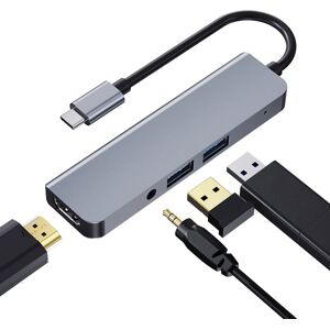 Shoppo Marte 2008N 4 In 1 USB 3.0 x2 + HDMI + 3.5mm Port Multi-function Intelligent Type-C / USB-C HUB Docking Station