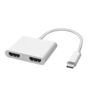 Shoppo Marte 2 in 1 Multifunction USB-C / Type-C to Dual HDMI HUB Docking Station (White)