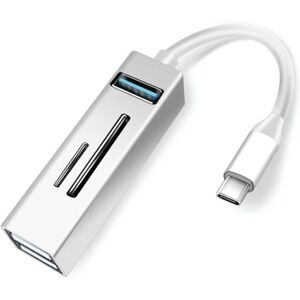 Shoppo Marte 15102 5 in 1 USB-C / Type-C to USB3.0 + SD / TF Card Reader HUB Adapter (Silver)