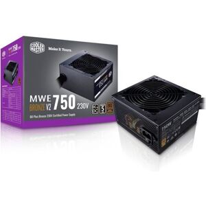 Cooler Master MWE Bronze 750W V2 - Strömförsörjning 750W - 230V (Certified 80 Plus Bronze 5 års garanti) Platta kablar svart