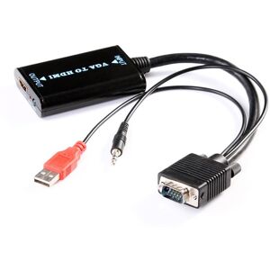 Northix VGA til HDMI-konverter med USB og 3.5 mm