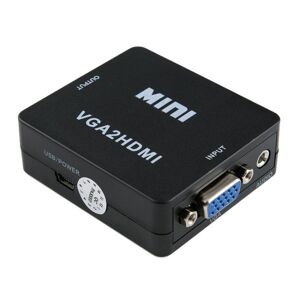 Shoppo Marte HOWEI HW-2107 HD 1080P Mini VGA to HDMI Scaler Box Audio Video Digital Converter