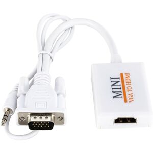 Shoppo Marte VGA + Audio to Full HD 1080P HDMI Video Converter Box Adapter for HDTV(White)