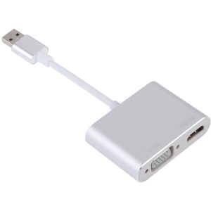 Shoppo Marte 2 in 1 USB 3.0 to HDMI + VGA Adapter(Silver)