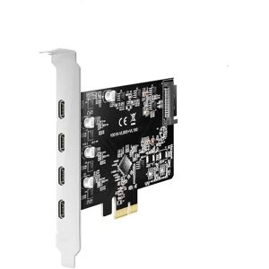 Maiwo KC019 PCI Express x1-kort 4 eksterne USB 3.1 5Gbps type C