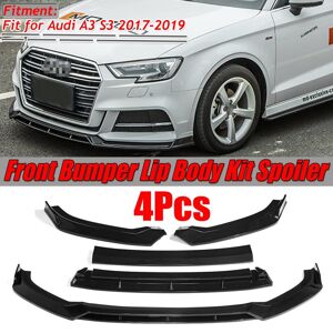 ELUTO 4 stk spoilerlæbe frontspoiler spoiler frontlæbe til Audi A3 S3 S-line 2017-2019