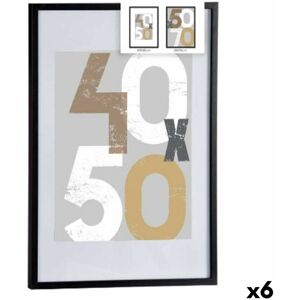 Gift Decor Væg billedramme Sort Plastik Træ MDF 52,5 x 2,5 x 72,5 cm (6 enheder)