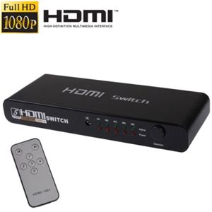 Shoppo Marte 5 Ports Full HD 1080P HDMI Switch with Switch & Remote Controller, 1.3 Version (5 Ports HDMI Input, 1 Port HDMI Output)(Black)