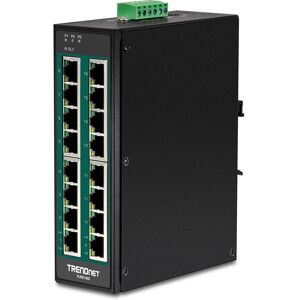 TRENDnet TI-PG160 16-ports industriel Gigabit PoE+ DIN-skinne switch