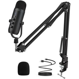 NSF Professionel USB Streaming Podcast PC Mikrofon Studio Kardioid Kondensator Mic Kit med Bom Arm Til Optagelse