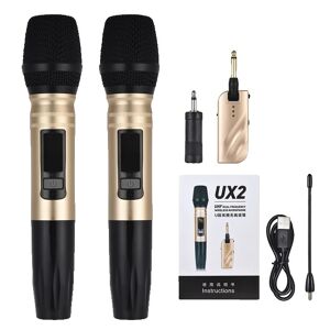 SupplySwap Trådløst håndholdt mikrofonsystem, UHF dobbelt frekvens, Ideelt til karaoke og forretningsmøder., 1 modtager 1 mikrofon