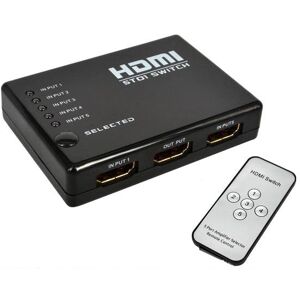 Shoppo Marte 5 Ports 1080P HDMI Switch with Remote Controller, Support HDTV(Black)