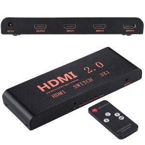 Shoppo Marte 3X1 4K/60Hz HDMI 2.0 Switch with Remote Control, EU Plug