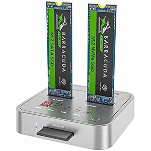 Maiwo K3016CL dockingstation til disk kloning SATA og NVMe SSD 1: 1 10 Gbps M-Key og Key B + M SD Express-kortlæser