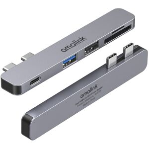 amalink 9177D Dual Type-C / USB-C to SD/TF Card Reader(Grey)