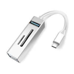 Shoppo Marte 15102 5 in 1 USB-C / Type-C to USB3.0 + SD / TF Card Reader HUB Adapter (Silver)