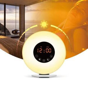 shopnbutik Multi-function Led Touch Intelligent Wake-up Light Alarm Clock with FM Radio