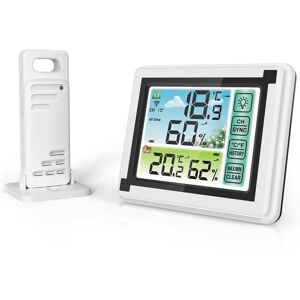 NSF Digital termometer vejr station indendørs udendørs trådløs temperatur fugtighed måler sensor vejr hygrometer termometer