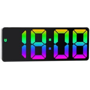 MTK LED-ur Elektronisk digitalt vækkeur Farverigt skrivebordsur 12/24H Display