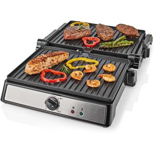 Nedis Kontakt Grill   2000 W   29 x 23 cm   Justerbar temperaturkontrol   Plastik / Rustfri Stål