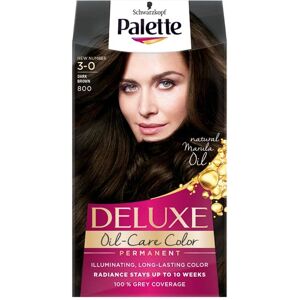 Palette Deluxe Oil-Care Color permanent hårfarve med mikroolier 800 (3-0) Mørkebrun