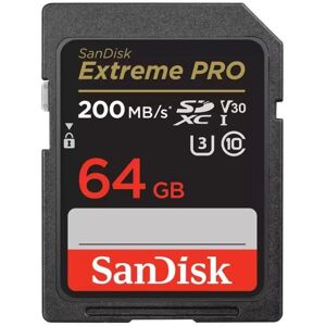 SanDisk Extreme Pro 64 Gb Sdxc Class 10 læse 200 mb/s og skrive 90/mb/s.