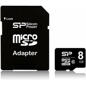 Mikro-SD-hukommelseskort med adapter Silicon Power SP008GBSTHBU1V10SP 8 GB