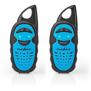 Nedis Walkie-talkie Set   2 Håndsæt   Op til 3 km   Frekvens kanaler: 3   PTT   Op til 3 Timer   Blå / Sort