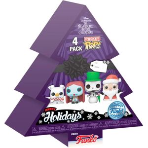 Nightmare Before Christmas Funko Pocket Pop! 4-pakke: Mareridtet før jul - Happy Holidays Tree Box Vinylfigurer nøglering