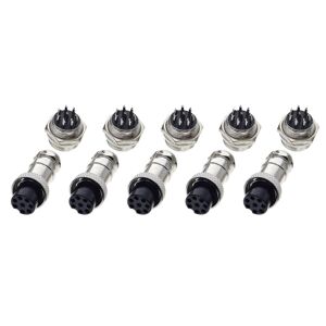 My Store DIY 16mm 8-Pin GX16 Aviation Plug Socket Connector (5 Pcs in One Package, the Price is for 5 Pcs)(Silver)