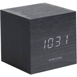 Vækkeur - Karlsson Mini Cube Veneer Sort Træ