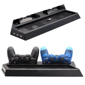 KJH PS4 Pro Charging Stand Cooler 4 in 1