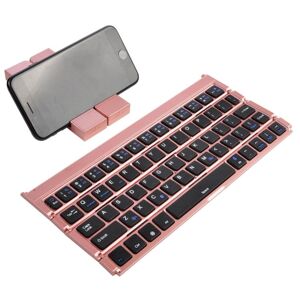 Shoppo Marte GK808 Ultra-thin Foldable Bluetooth V3.0 Keyboard, Built-in Holder, Support Android / iOS / Windows System(Rose Gold)