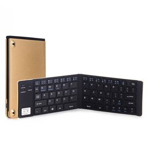 Shoppo Marte GK228 Ultra-thin Foldable Bluetooth V3.0 Keyboard, Built-in Holder, Support Android / iOS / Windows System (Gold)