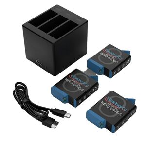 SupplySwap Action Kamera Batteri Oplader, Hurtig Opladning, Kompatibel med GoPro Hero 8 og Hero 7, AHDBT-801
