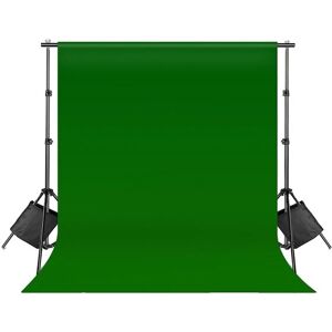 SupplySwap Foto Baggrund Ramme Støttesystem Kit, Teleskopisk Stativ, Grøn Skærm Chromakey Baggrund, 2MX2M, Kun hvidt stof