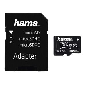 Hama - Flash-Hukommelseskort (Microsdxc Til Sd-Adapter Inkluderet) - 128 Gb - Uhs Class 1 / Class10 - Microsdxc Uhs-I
