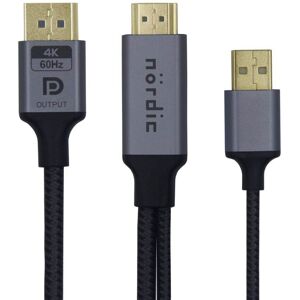 NÖRDIC HDMI til Displayport-adapter 1,5m 4K60Hz 18Gbps